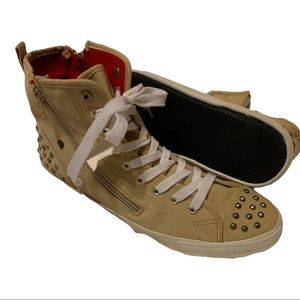 Twisted canvas studded shoes size 11